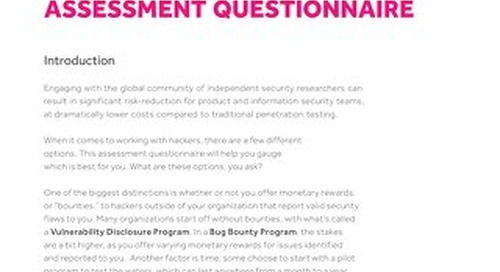 Bug Bounty Readiness Assessment Questionairre