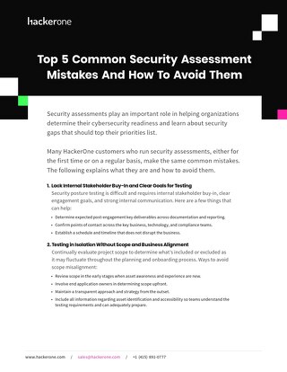 Top 5 Common Security Assessment Mistakes and How to Avoid Them