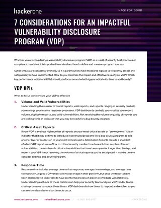 7 Considerations For An Impactful Vulnerability Disclosure Program (VDP)